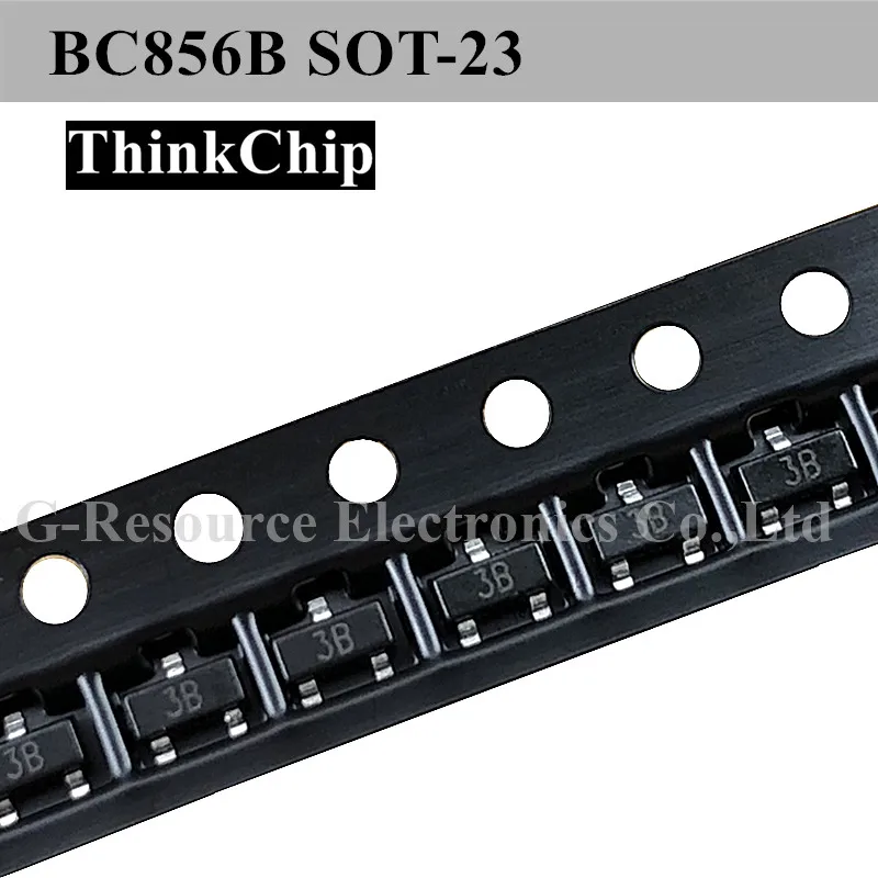 ترانزستور إشارة BC856B BC856 SOT-23 SMD, صمام ثلاثي PNP (بمناسبة 3B) 100 قطعة