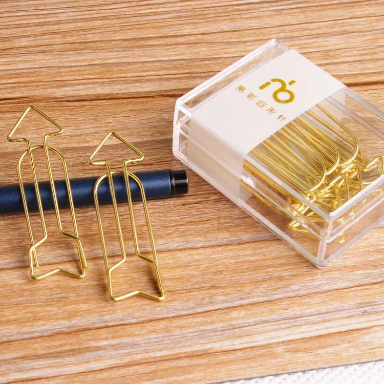 Explode Arrow Paper Clip Bookmark Originality Lovely Special Pin Paper Clips Large Size Bookmark Stationary Paper Clips Gold