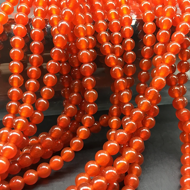 3/4/6/8/10/12mm TOP Quality Red Agates Stone Beads Round Carnelian Loose Beads for DIY Bracelet Necklace Jewelry Making