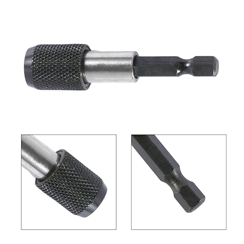 Adaptateur magnétique à changement rapide pour perceuse électrique, porte-embout de tournevis, tige hexagonale 1/4, dégagement, 60mm