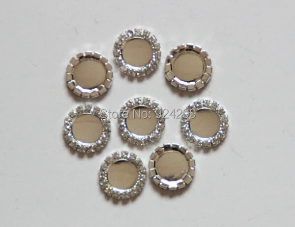 Free Shipping Wholesale 100pcs/lot 10MM Inner Circle Blank Setting With Rhinestones Flatback Button For Hair Flowers LST010