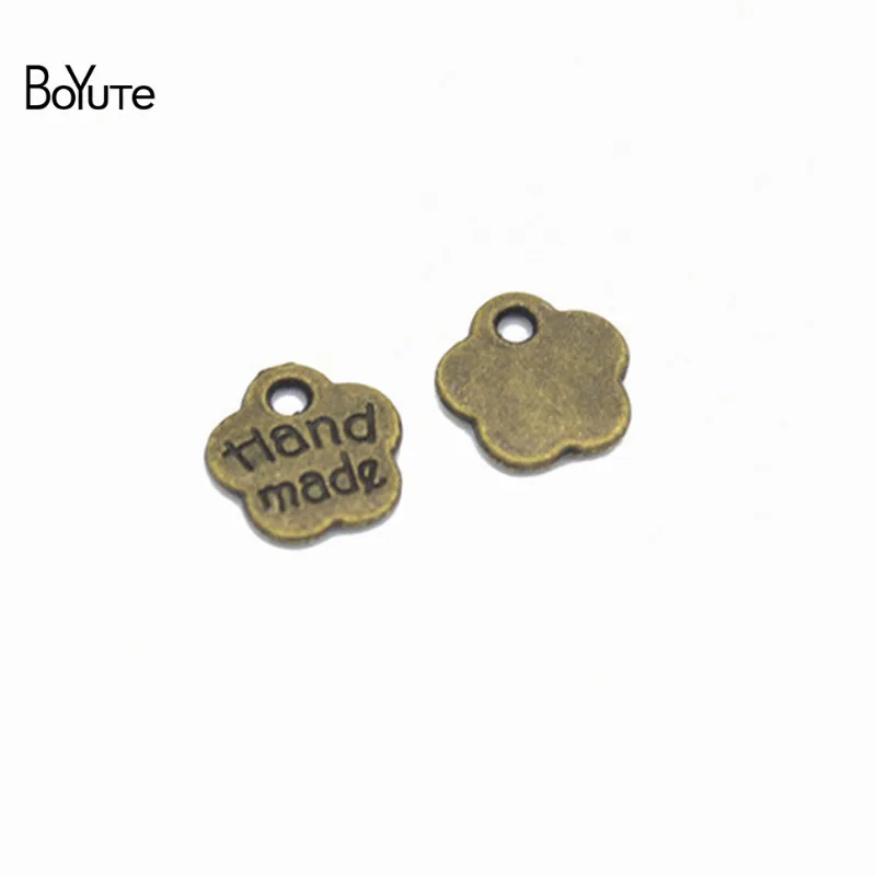 BoYuTe (200 Pieces/Lot) Metal Alloy 8MM Hand Made Tags Charms Pendant Diy Jewelry Accessories Wholesale