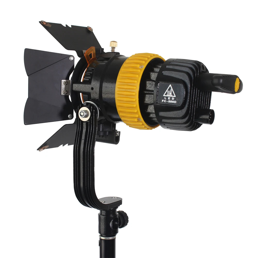 FW-500D 50W Mini Portable LED Fresnel Spot Lumière Vidéo Continue pour Film Caméra Vidéo Studio