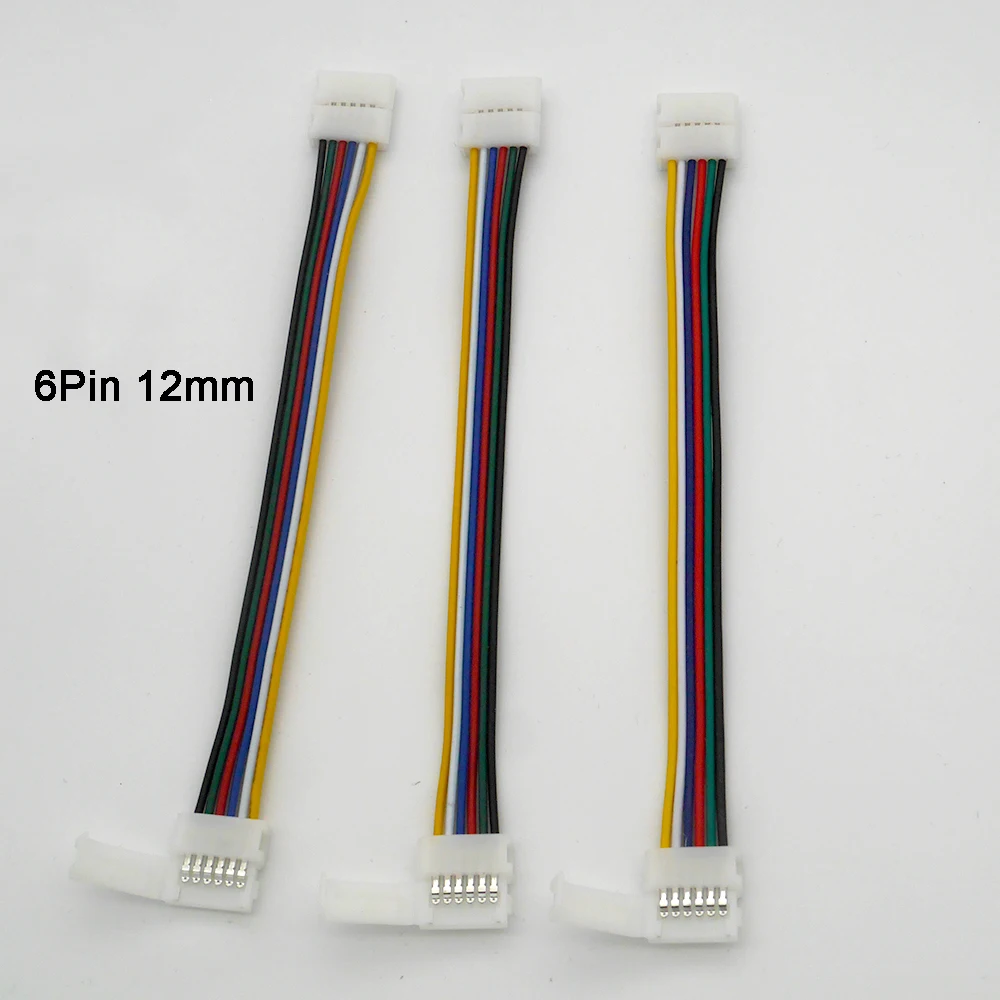 5pcs 2pin 3pin 4pin 5pin 6pin Welding free connector double clip Connector Cable For 3528 5050 RGB RGBW RGBWW LED strip