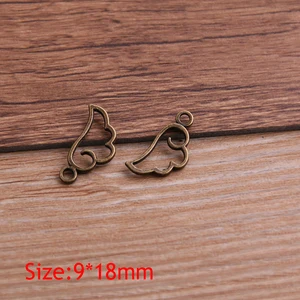 60PCS 9*18mm Logam Paduan Tiga Warna Mini Hollow Wing Hiasan Liontin untuk Membuat Perhiasan DIY Kerajinan Buatan Tangan 10 pesona sayap penjualan terbaik - №