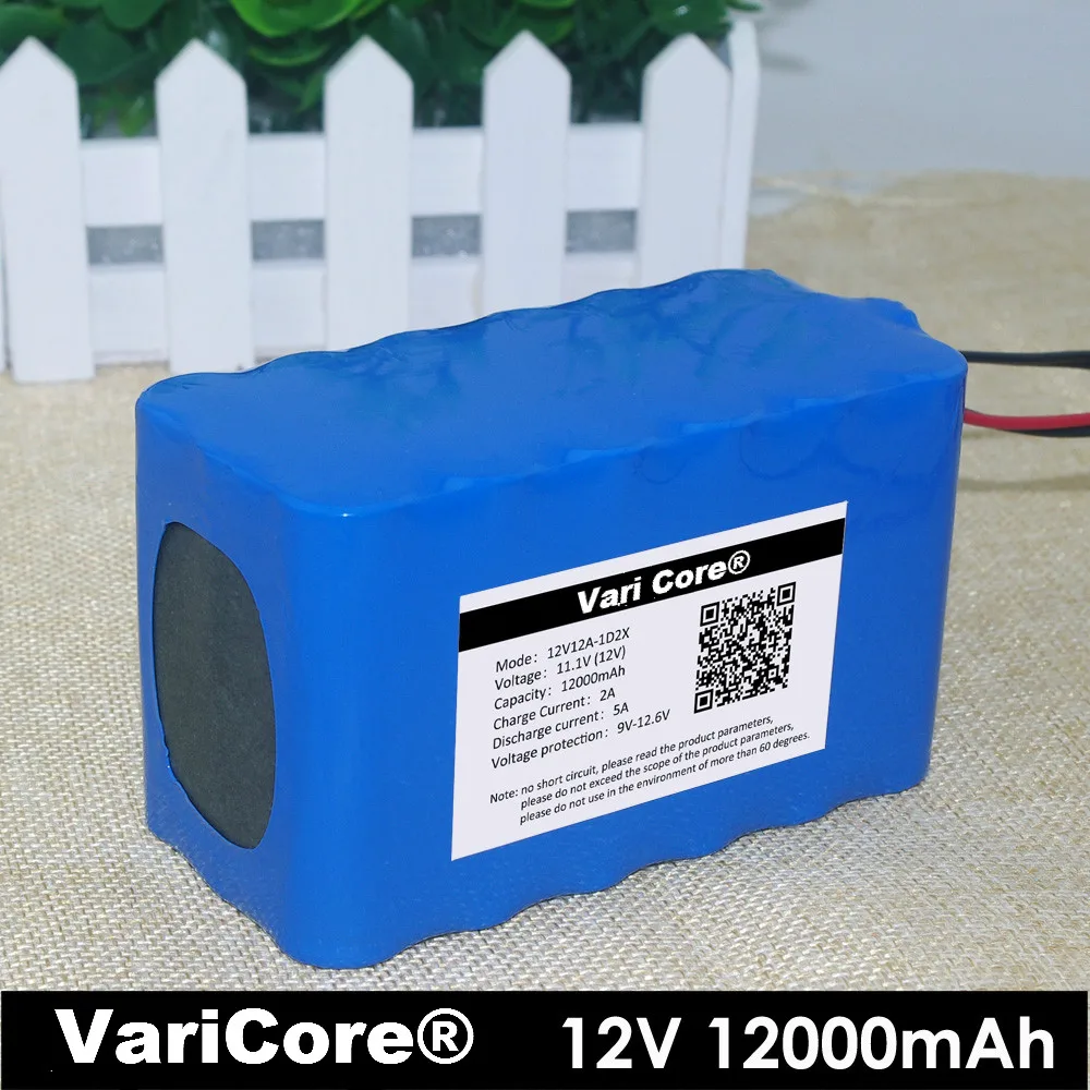 12 V 18650 Lithium-ion Battery Pack 12Ah Protection plate 12000mAh Hunting lamp xenon Fishing Lamp USE+12.6v 3A charger