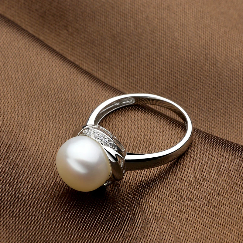 Sinya 925 Sterling Silver Ring Pearl Diameter 10-11mm Classical Women Girls Mother New Arrival Hot Sale