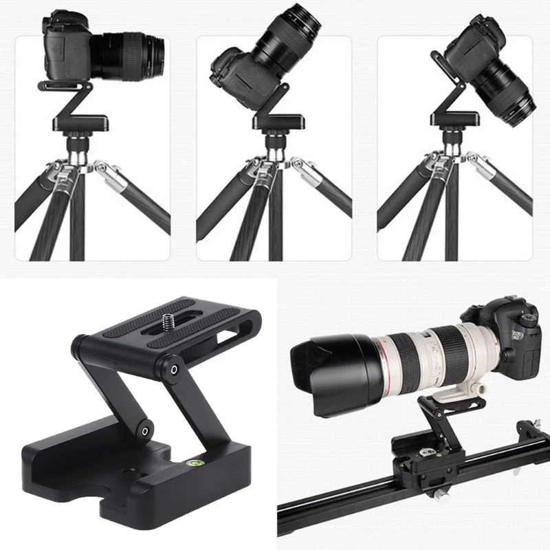 K1AA Portable Z-Type Camera Folding Tripod Pan Tilt Ball Head Desktop Stand Holder