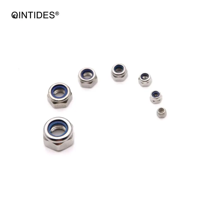 QINTIDES M2 - M10 Prevailing torque type hexagon thin nuts with non-metallic insert 304 stainless steel nylon lock nut M4 M6 M8