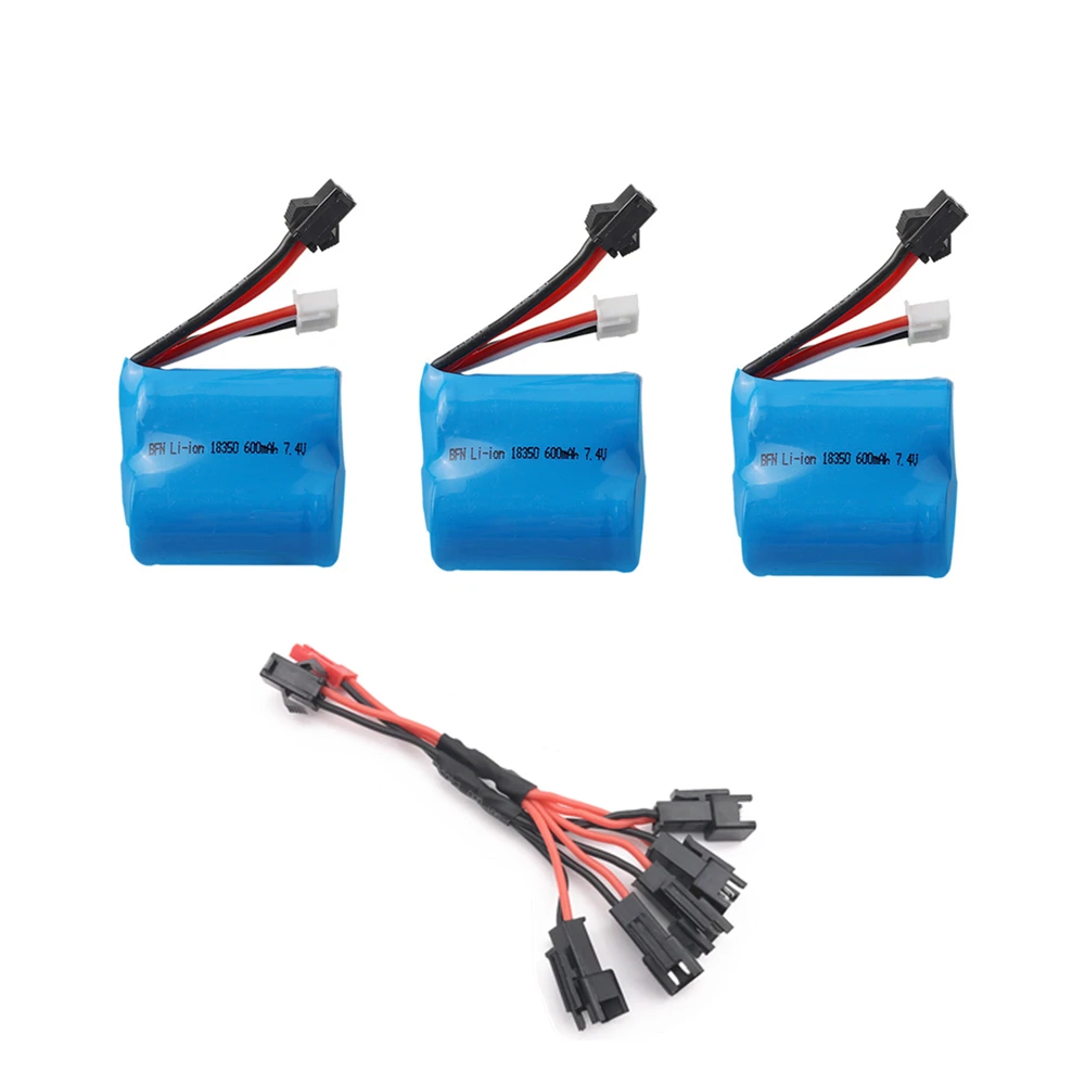 Batería de iones de litio de alta velocidad, mejora a 1800mah en paralelo, 7,4 v, 600mAh, para barco a control remoto H100 H102, 3 uds.