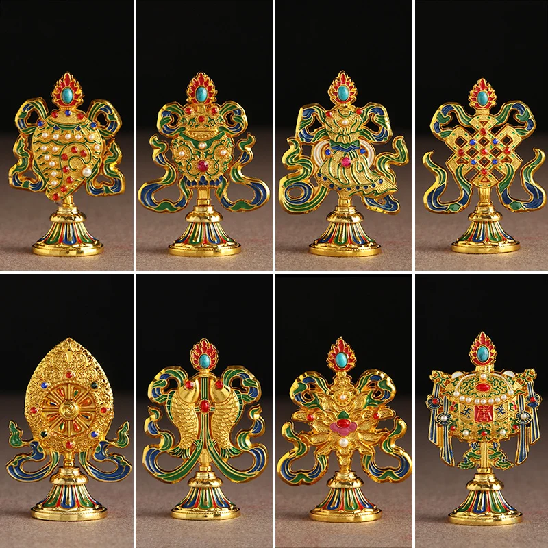 Imagem -03 - Oferta Especial Suprimentos Budistas Tibetanas Oito Símbolos de Mobiliário Artigos Dharma-vessel Templo Ofertas Ornamentos