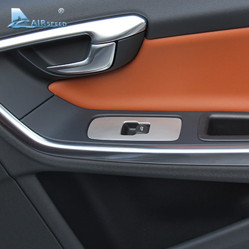 

Нержавеющая сталь для Volvo S60L XC60 V60 S60, аксессуары, внутренняя отделка, автомобильный стеклоподъемник, кнопка переключения, наклейка на крышку