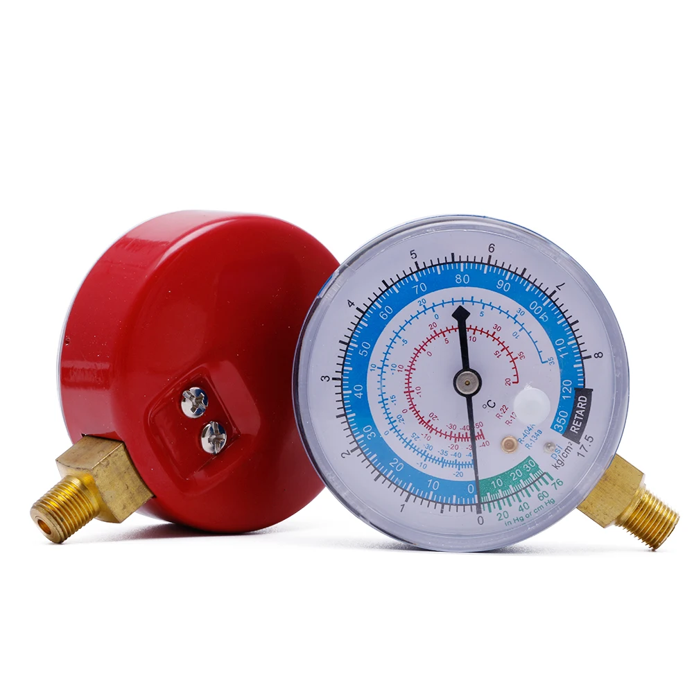 1pc Air Conditioner R404A R134A R22 Refrigerant High&Low Pressure Gauge PSI KPA