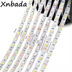 Tira de luces Led 5050SMD, iluminación Flexible, 60Leds/m 5 m/lote, color blanco/cálido/Verde/azul/RGB/RGBW/RGBWW, DC12V