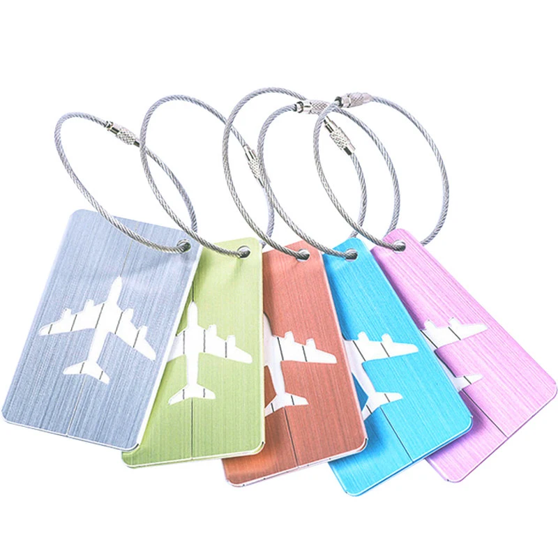 New Upgraded Metal Brushed Luggage Tag Aluminium Alloy Baggage Name Tags Travel Accessories Luggage Checked Boarding Bags Label