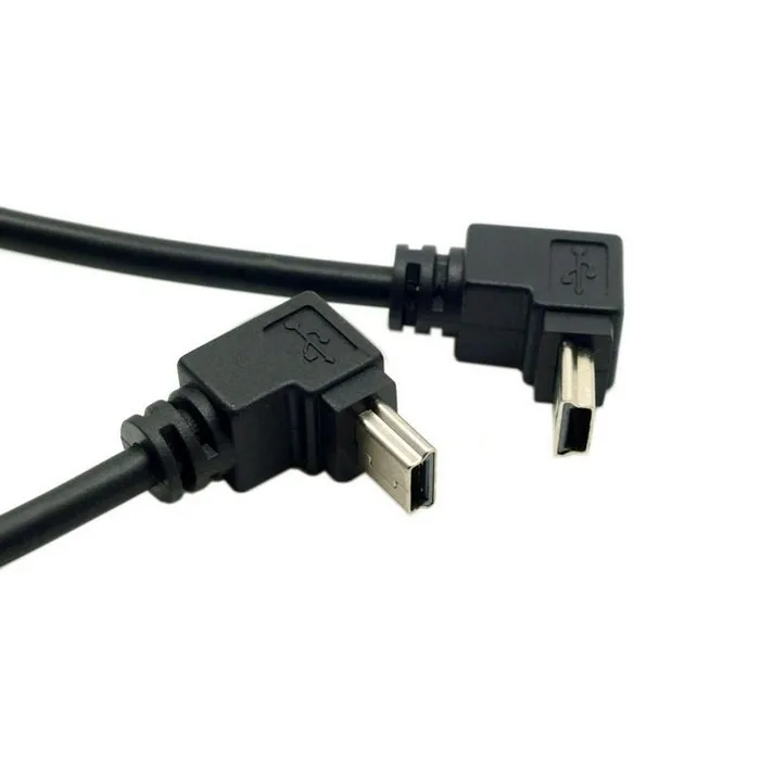 2 peças 90 graus de direção para cima e para baixo angular mini usb 5 pinos macho para mini cabo de extensão usb fêmea 0.2m, 20cm