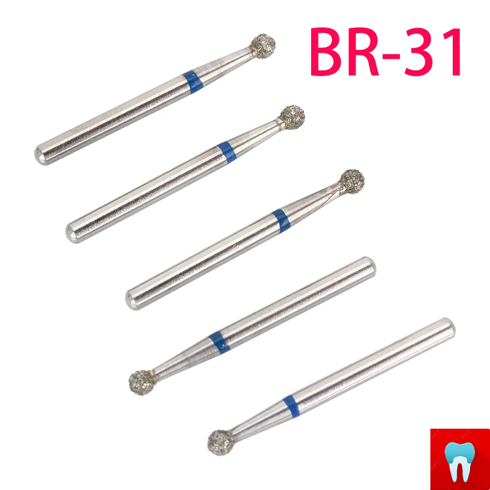 100 pçs BR-31 dental diamante burs broca odontologia burs alta velocidade handpiece lidar com diâmetro 1.6mm ferramentas dentista BR-41 TR-13 fo32