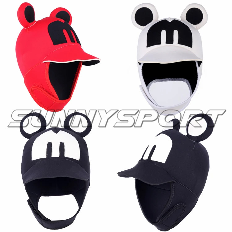 

Cartoon duck tongue diving headgear 4mm warm anti Sai adult children red black white New