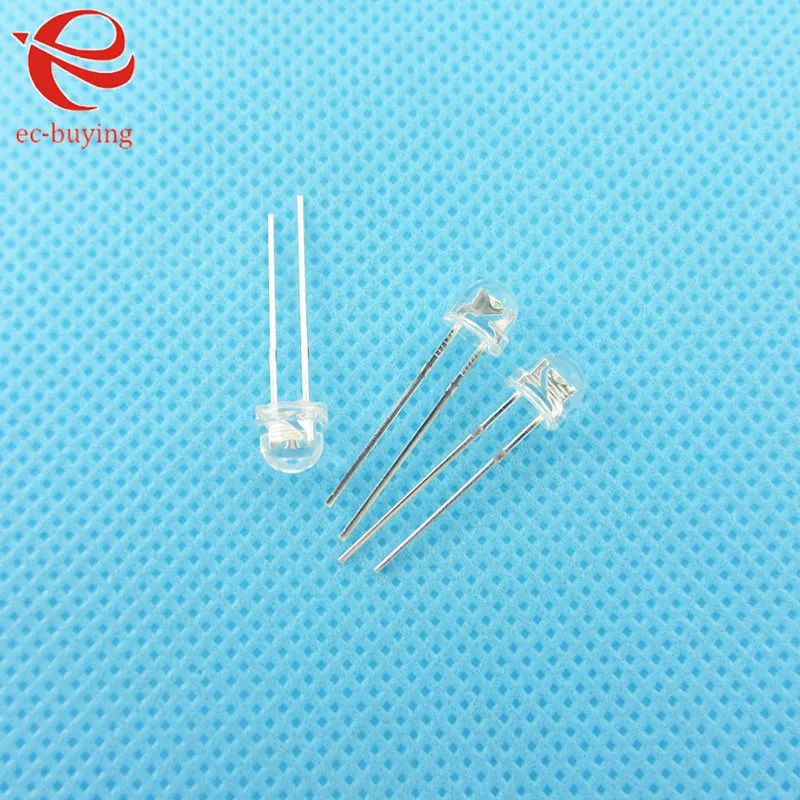100pcs 5mm F5 Straw Hat LED Bright Clear Red White Yellow Blue Emerald-green Pink Purple Light LED Emitting Diodes DIY