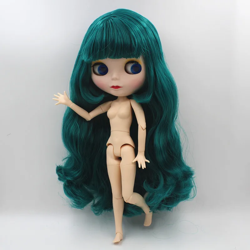 

Blygirl,Blyth doll,Emerald green bangs curly hair, new doll, 19 joints, frosted shell, 1/6 doll, naked doll, can change the body