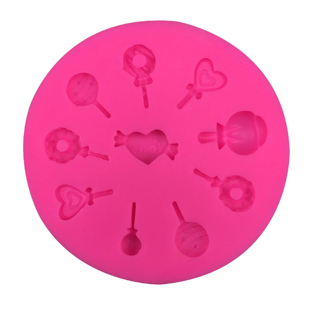 Free shipping Baby Lollipops shape silicone mold chocolate fudge cake decoration Soap tool F0397