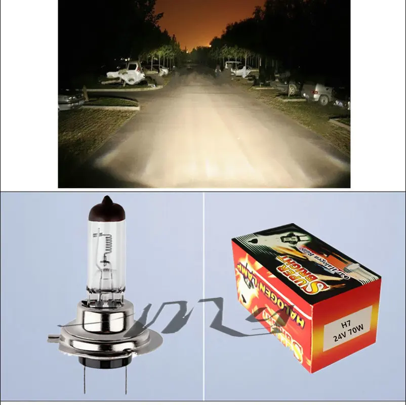 Lâmpada halógena h7, 24v, 70w, 4300k, para farol de neblina amarela, para estacionar no carro, 1 peça