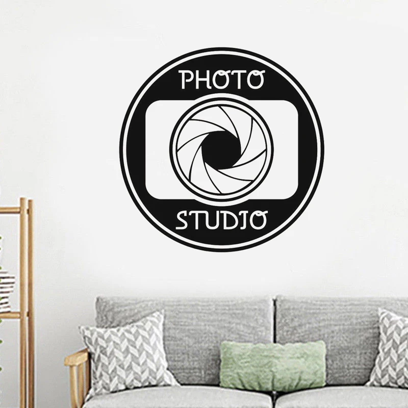 Photo Studio Sign Vinyl Wall Decal Window Sticker Camera Art Decorations for Business Room Office Salon Wall Decor RemovableD493