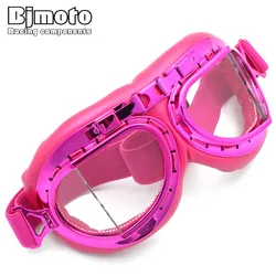 BJMOTO 2019 Goggle Snowboarding Motorcycle Goggles Motocross For Harley Style Glasses Pilot Pink Color Shipping Free