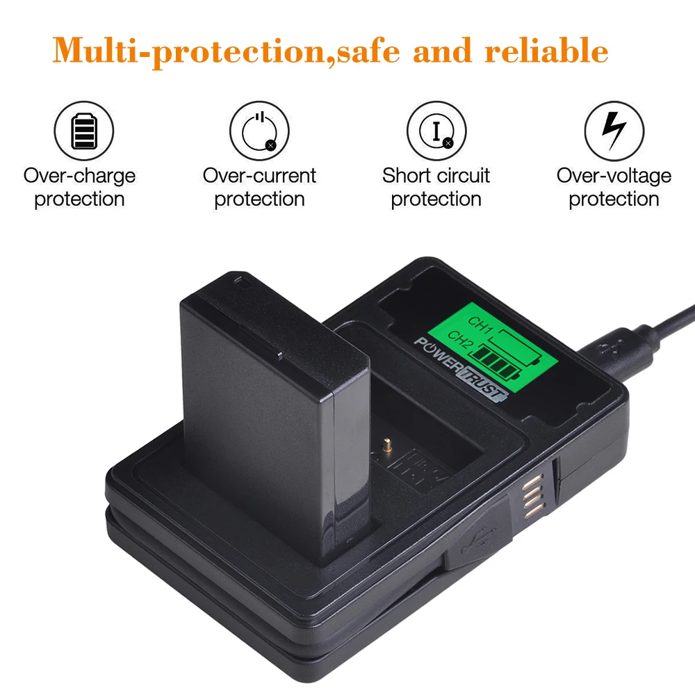 LP-E10 LP E10 LPE10 Battery and Charger for Canon EOS 1100D 1200D 1300D Kiss X50 X70 X80 Rebel T3 Batteries with Type C Port
