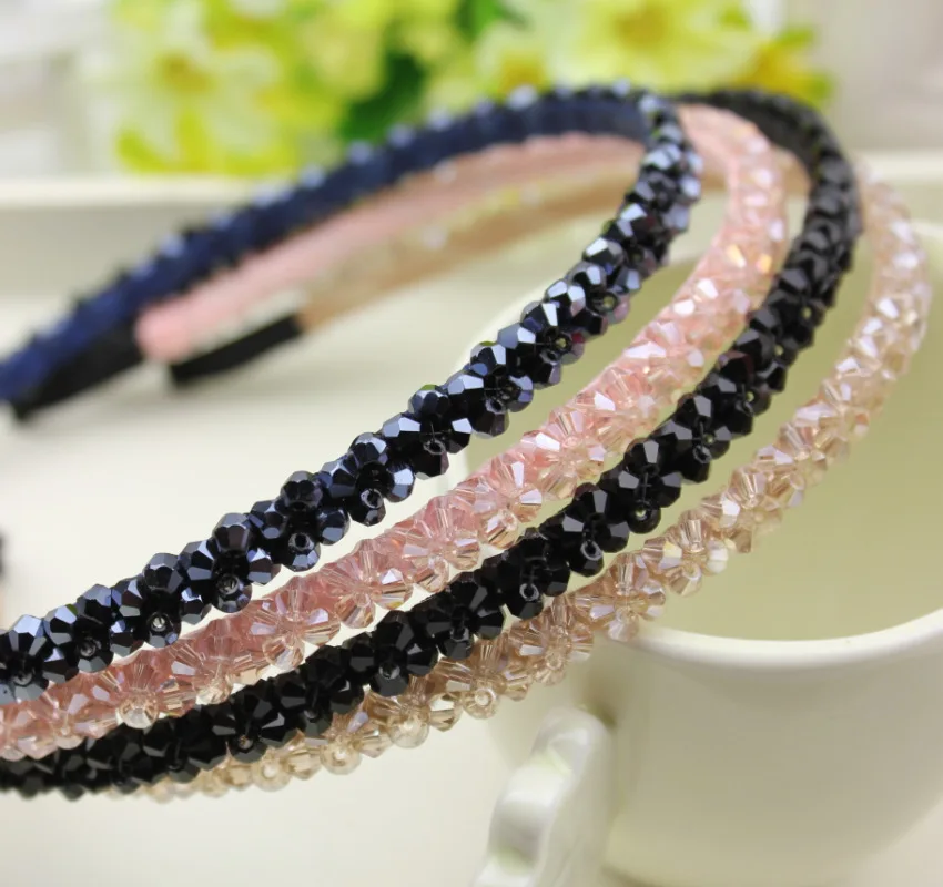 Fashion Girls Shiny Luxury Rhinestone Hair Band High Quality Diamond Hair Hoop Accessories for Women Crystal Headbands