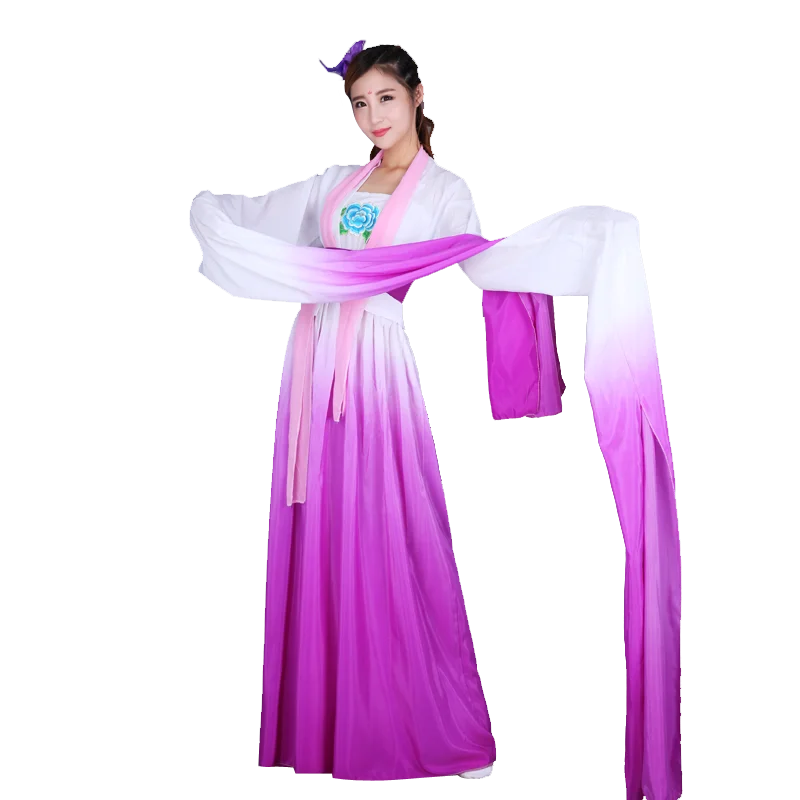 Klassisches chinesisches Kleid Ärmel Tanz Performance Kleid weibliches chinesisches Stil altes Mädchen Tanz kleid Ärmel Tanz Bühne Kostüm