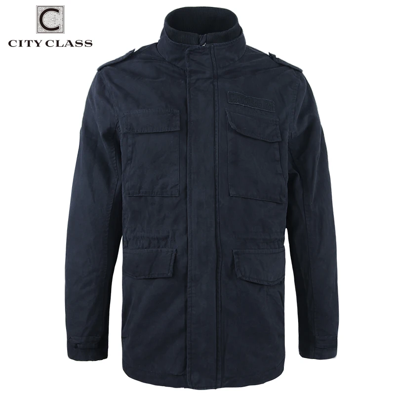 CITY CLASS Brand Mens 100% Washed Cotton Windbreakers Casual Loose Stand Collar Multi-colors Badges Men Jackets Coats Cool 3799