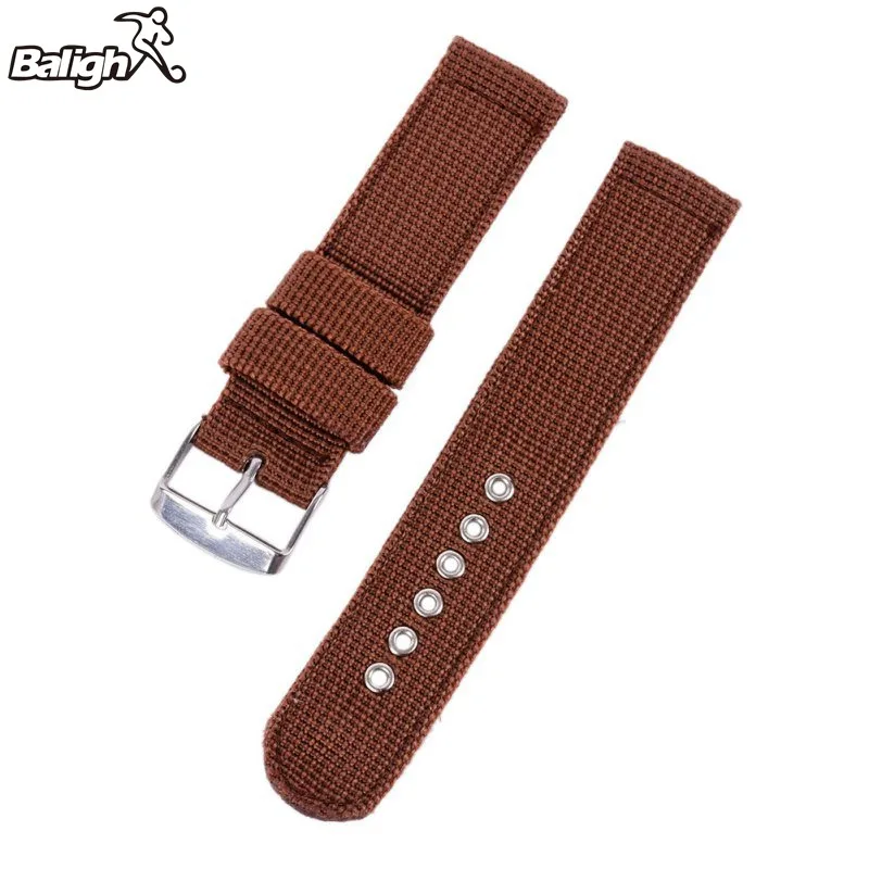 Newest Fashion Balight Military Army Nylon Fabric Canvas Wrist Watch Band Strap 18/20/22/24mm 4Color With Stainless Steel Buckle