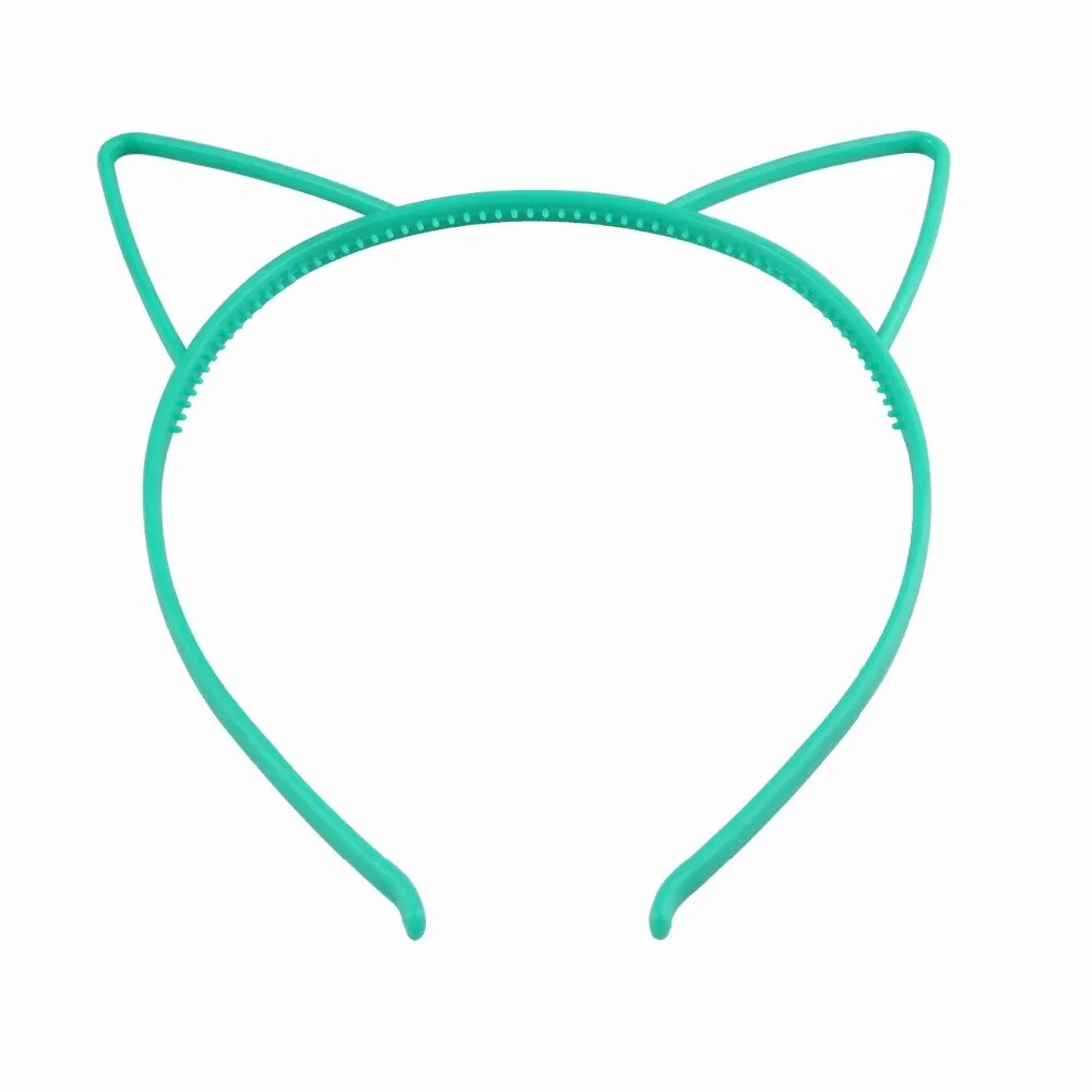 Solid Candy Colour Color Plastic Cat Ear Tiara Princess Headband Hair band With Teeth girls kids Hair Accessories