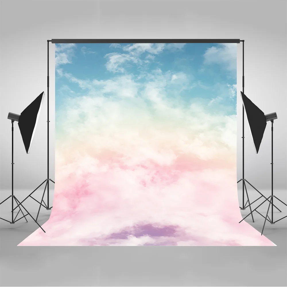 

White Cloud and Blue Sky Backdrops for Photography Background Newborn Backdrops Photo Shoot Baby Shower Hot Air Balloon 872