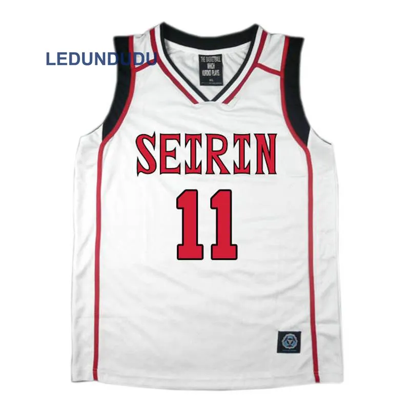 أنيمي تأثيري حلي SEIRIN مدرسة كرة السلة جيرسي ملابس رياضية الرجال موحدة الصيف تي شيرت السراويل البيضاء رقم 4 7 10 11