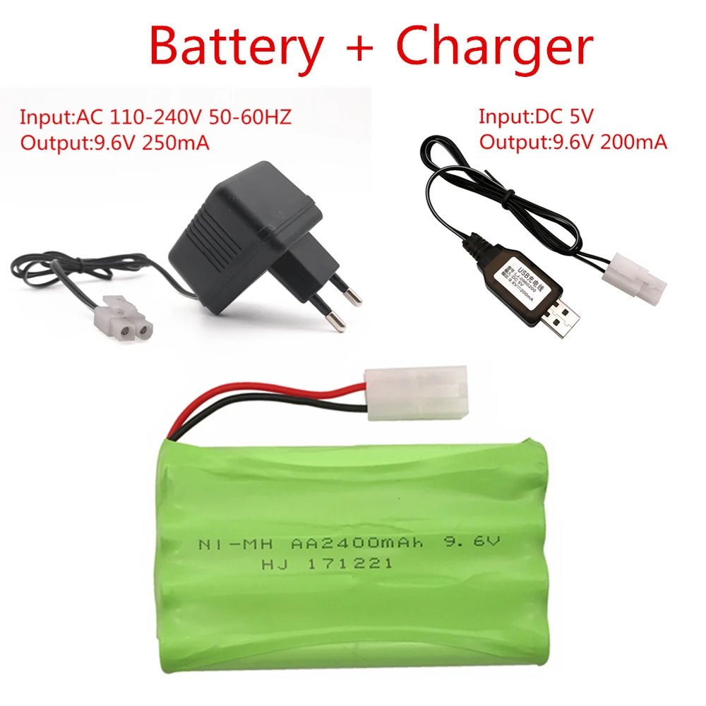 

9.6V 2400mAh Remote Control toy security facilities AA battery Ni-MH battery group With Charger Sets Ket-2p /Tamiya Connectors