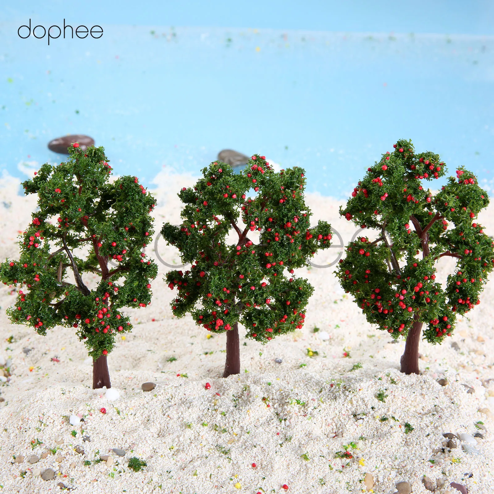 

dophee 10pcs model Red fruit Tree Plastic 110mm Landscape Trees Train Layout Garden Scenery Miniature