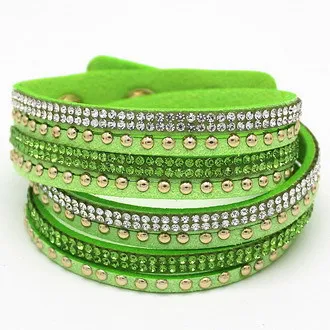 Spring Bracelet Rhinestone Bling Wrapped Bracelets Double Wrap Bracelet Leather Wrap Bracelet Wristband Crystal Charms Chokers