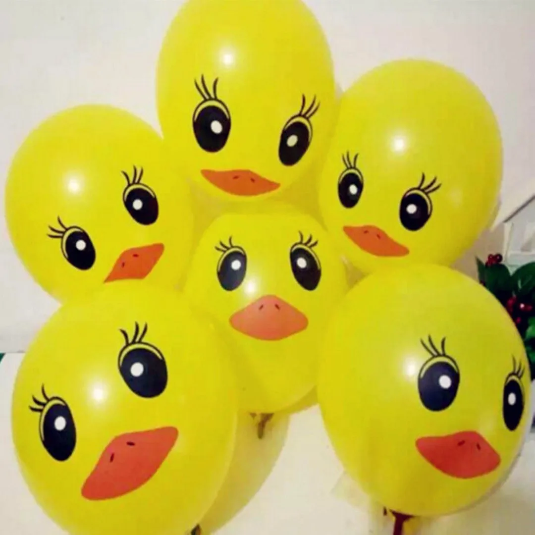 JX-LCLYL  10pcs Children Yellow Duck Party Balloons 12\'\' Birthday Balloons Party Supplies