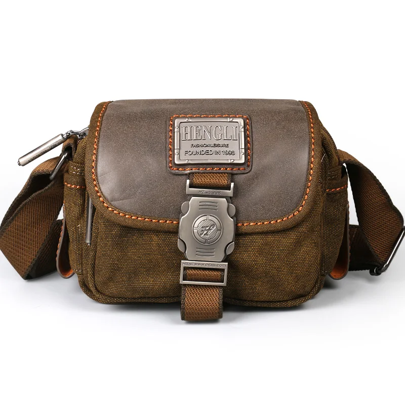 Retro Men Shoulder Bags Leisure Wear Resistant Canvas Cross Messenger Bag Unisex Casual Crossbody Bag