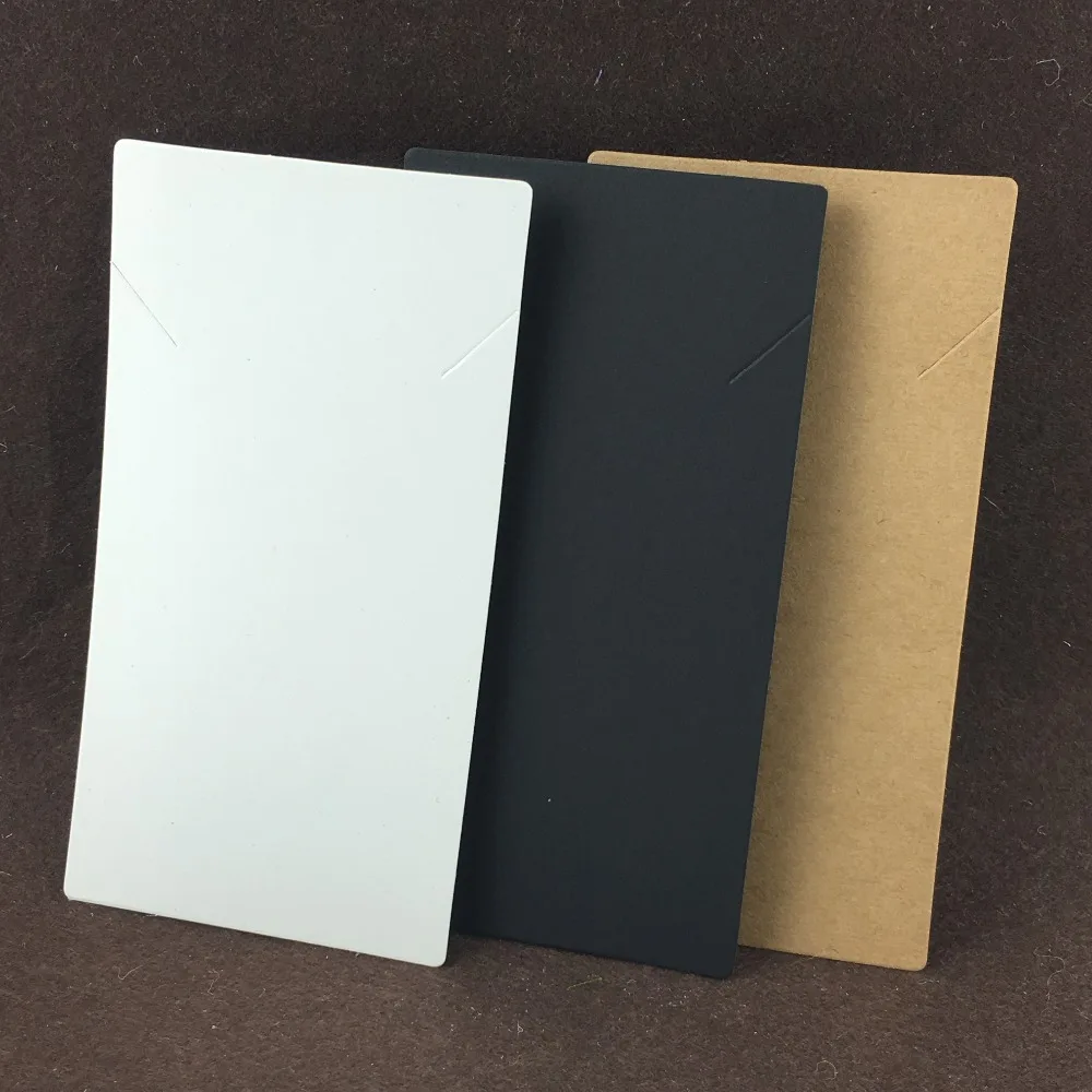 Imagem -06 - Cartão de Papel Kraft Branco e Preto com 200 Tamanhos de 15x8cm Display para Embalagem de Joias Grandes Cartões de Colar Aceita Logotipo Personalizado