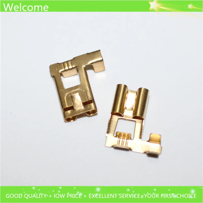 50Pcs 7.8mm Curved Crimp Spade Terminal Connection 7.8 mm Flag Copper Terminals Adaptor Connector Car Auto Boat Modified parts