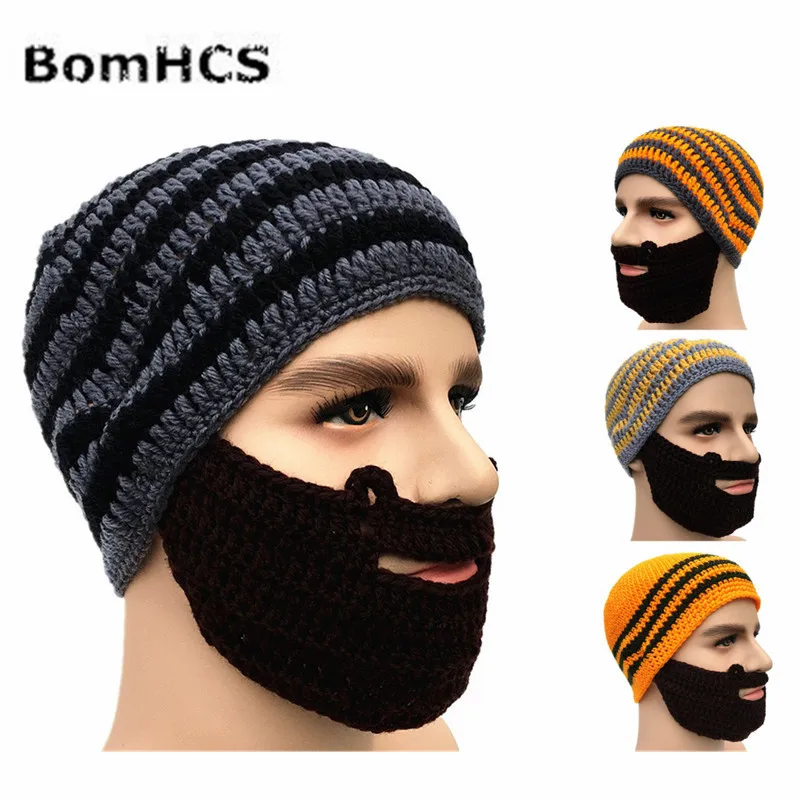 

BomHCS Beard Hat Beanie Knit Winter Warm Windproof Funny Caps for Men Women