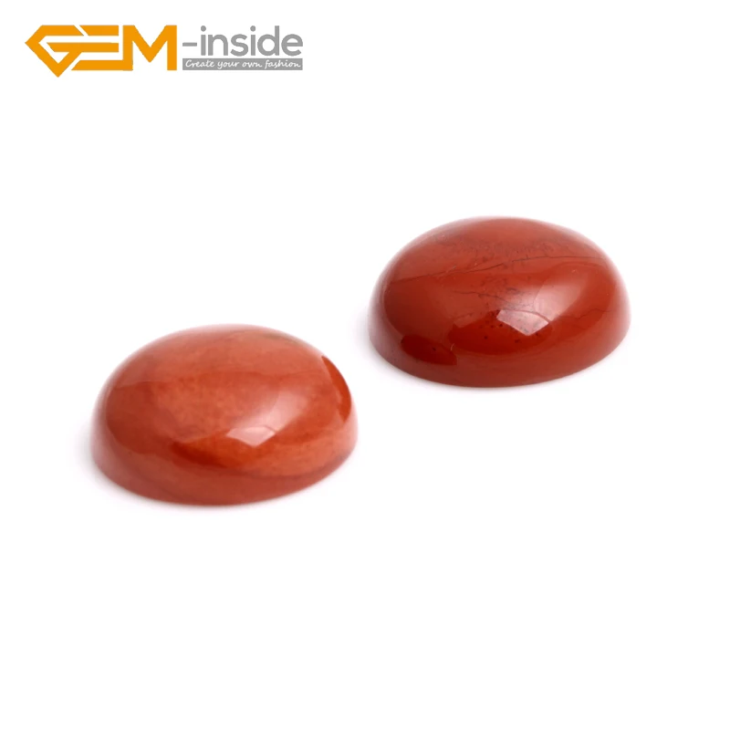 5 PCS GEM-inside Round/Oval Shape Natural Red Jaspers Stone CAB cabochon Beads For Jewellery Ring Pendant Making DIY Gifts