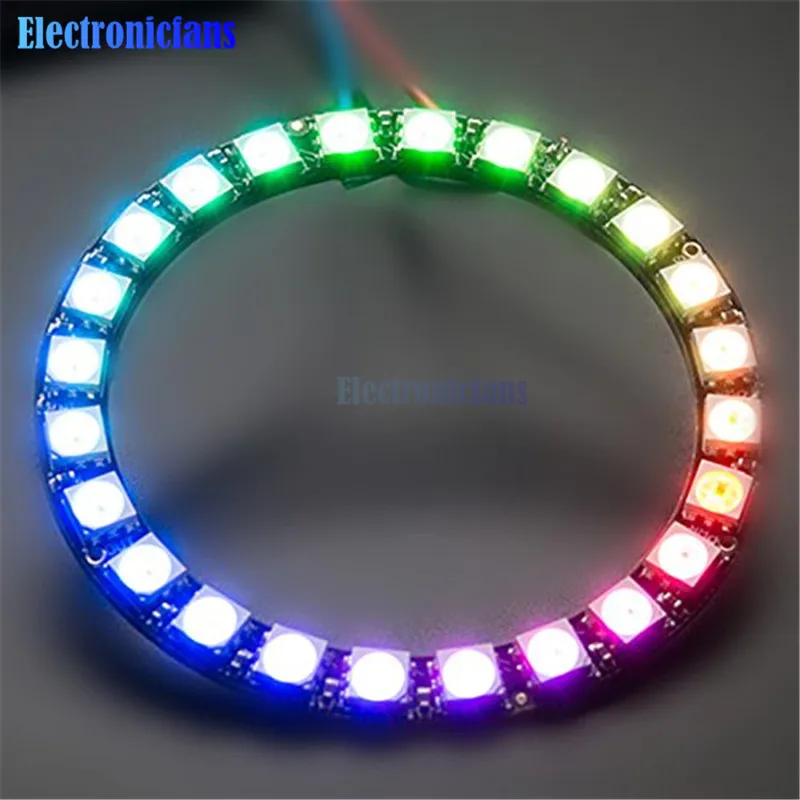 WS2812B Module Strip 24 Bits 24 X WS2812 5050 RGB LED Ring Lamp Light with Integrated Drivers RGB 24 for Arduino