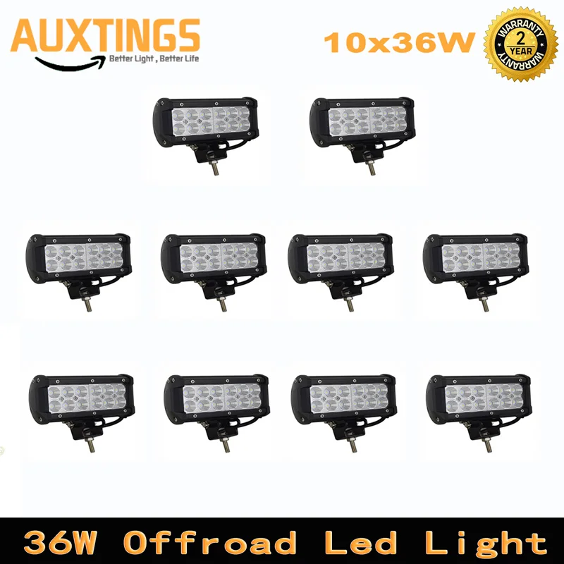 

10X 7INCH 36W LED WORK LIGHT BAR SPOT FLOOD BEAM DRIVING LAMP 4WD BOAT ATV UTE TRACTOR 10-30V