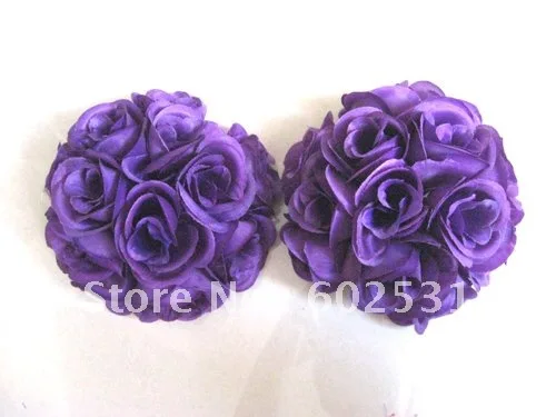 

SPR 15cm wedding silk kissing ball purple-plastic inner wedding flower ball,celebration flower ball,party decoration