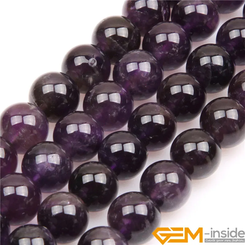 Natural Stone Purple Amethysts Round Bead For Jewelry Making Strand 15 inch DIY Fashion Bracelet Necklace Jewelry Loose Beads