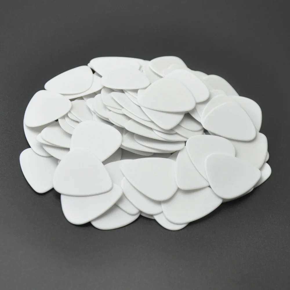 100pcs Heavy 1mm 351 Delrin Guitar Picks Plectrums White